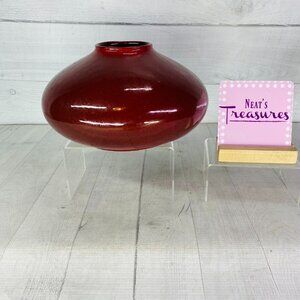 Scheurich Amano For Pier 1 Germany Oxblood Red Art Pottery Round 6"T Squat Vase